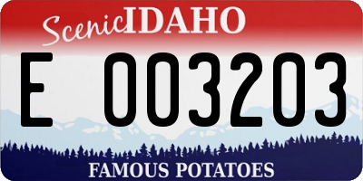 ID license plate E003203