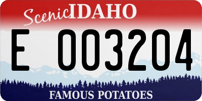 ID license plate E003204