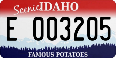 ID license plate E003205