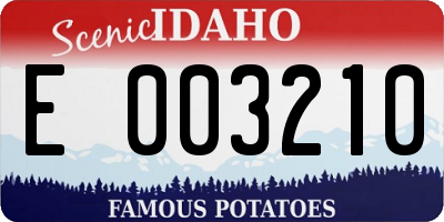 ID license plate E003210