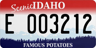 ID license plate E003212