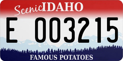 ID license plate E003215