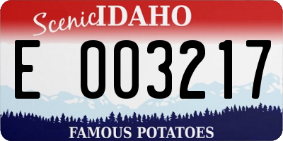 ID license plate E003217