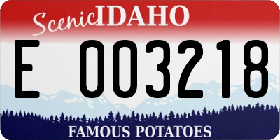 ID license plate E003218