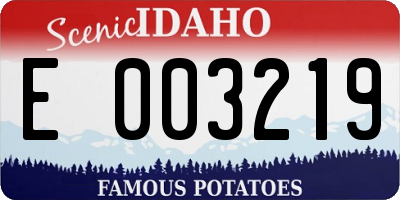 ID license plate E003219