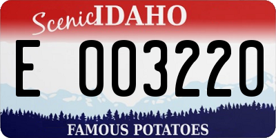 ID license plate E003220