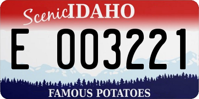 ID license plate E003221