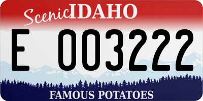 ID license plate E003222