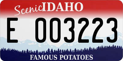 ID license plate E003223