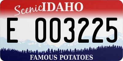 ID license plate E003225