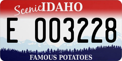 ID license plate E003228