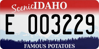 ID license plate E003229