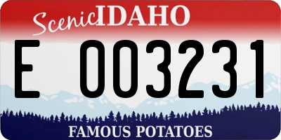 ID license plate E003231