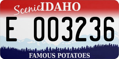 ID license plate E003236
