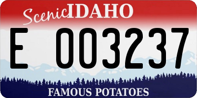 ID license plate E003237