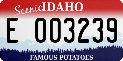 ID license plate E003239