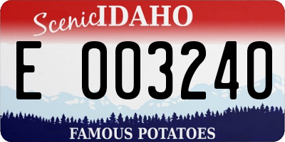 ID license plate E003240