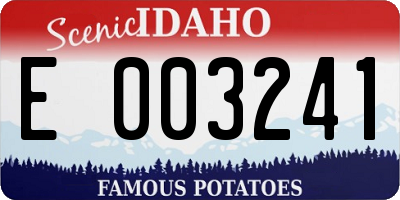 ID license plate E003241