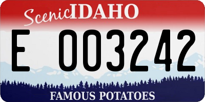 ID license plate E003242