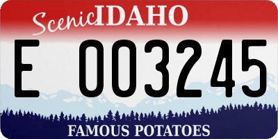 ID license plate E003245