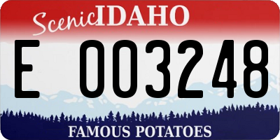 ID license plate E003248