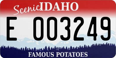 ID license plate E003249