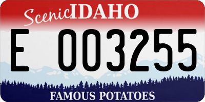 ID license plate E003255