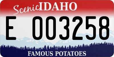 ID license plate E003258