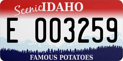 ID license plate E003259