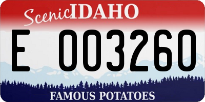 ID license plate E003260