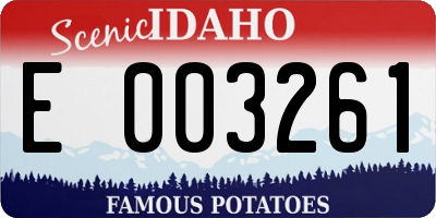ID license plate E003261
