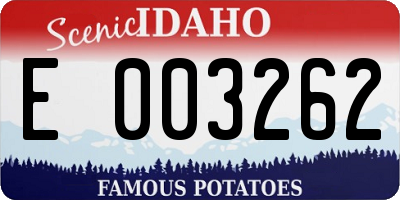 ID license plate E003262