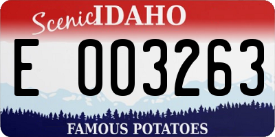 ID license plate E003263