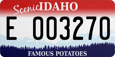 ID license plate E003270