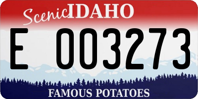 ID license plate E003273