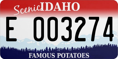 ID license plate E003274