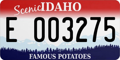 ID license plate E003275