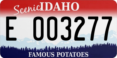 ID license plate E003277