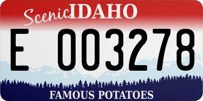 ID license plate E003278