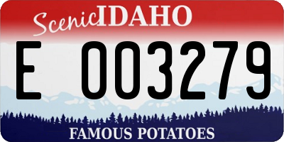 ID license plate E003279