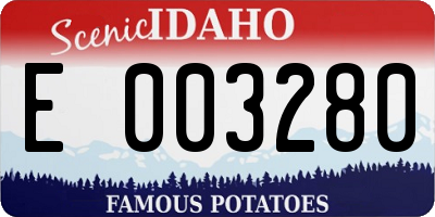 ID license plate E003280