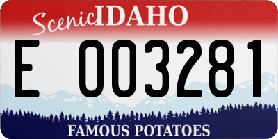 ID license plate E003281