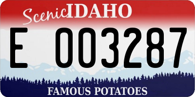 ID license plate E003287