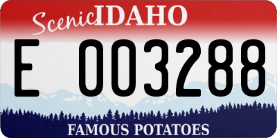 ID license plate E003288