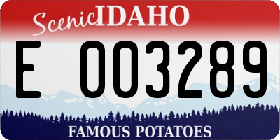 ID license plate E003289