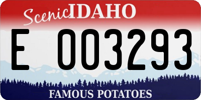 ID license plate E003293