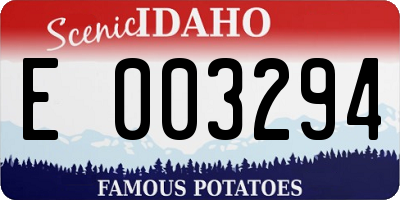 ID license plate E003294