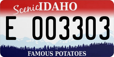 ID license plate E003303