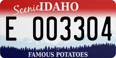 ID license plate E003304