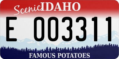 ID license plate E003311